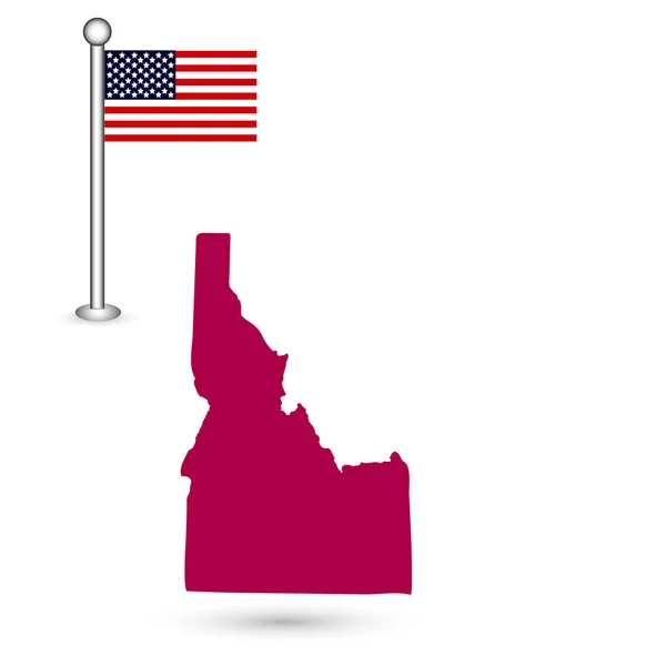 Mappa dello stato americano dell'Idaho su sfondo bianco. Americano f — Vettoriale Stock