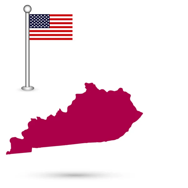 Beyaz bir arka plan üzerinde Kentucky ABD devlet Haritası. Amerika — Stok Vektör
