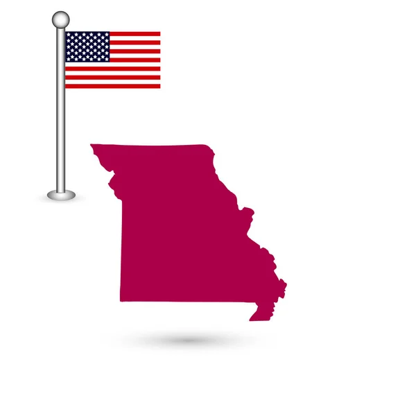 白い背景に米国ミズーリ州の地図。アメリカ — ストックベクタ