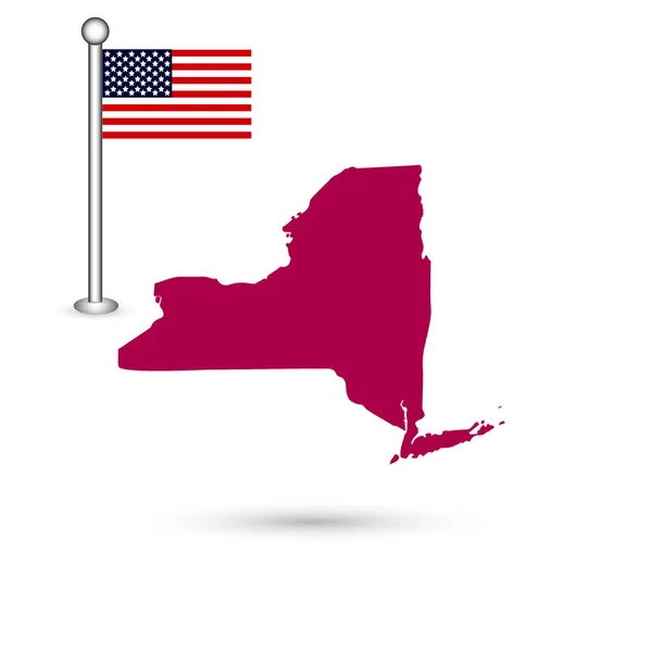 Map of the U.S. state of New York on a white background. America — Stock Vector
