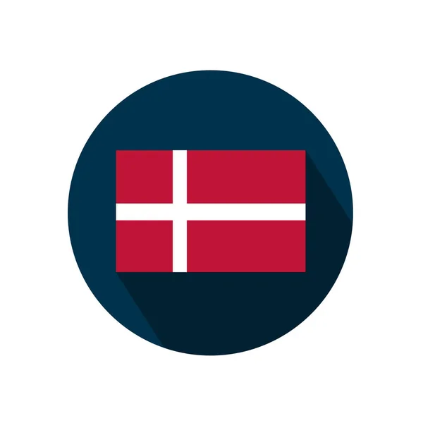 Flag of Denmark on a white background. Vector illustration. — Stock Vector