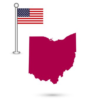 Beyaz bir arka plan üzerinde ABD Ohio devlet Haritası. Amerikan fl
