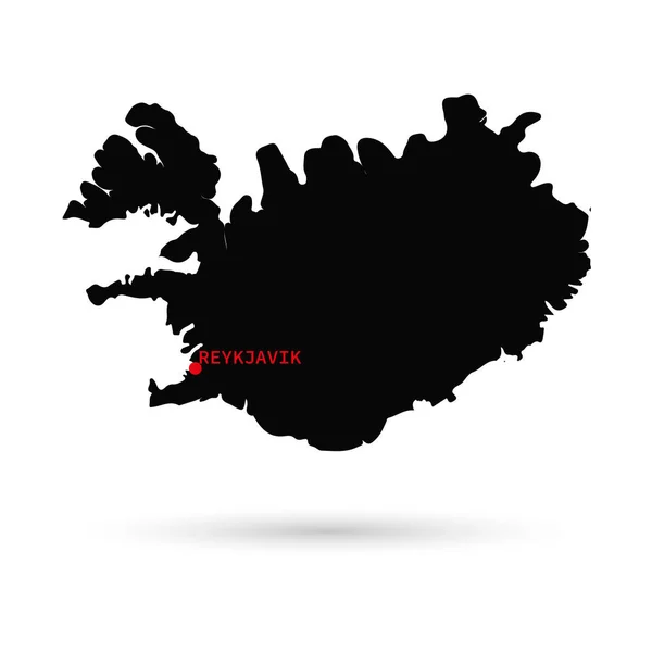 Map of Iceland black on white background. — Stock Vector