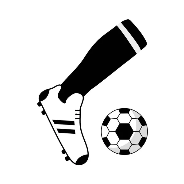 Икона футбола. Удар по мячу. Векторная иллюстрация . — стоковый вектор