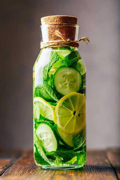Water Flavored with Lemon, Cucumber and Mint.