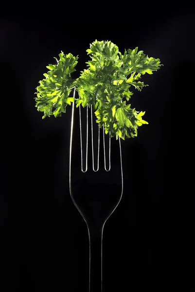 maydanoz bir çatal üzerinde