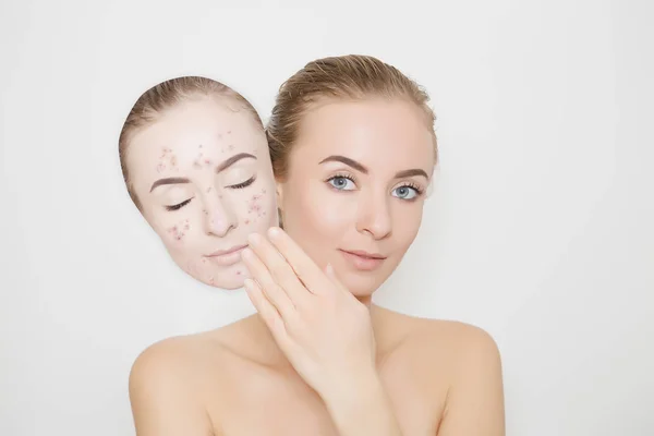 Perawatan wajah, foto wanita close-up — Stok Foto