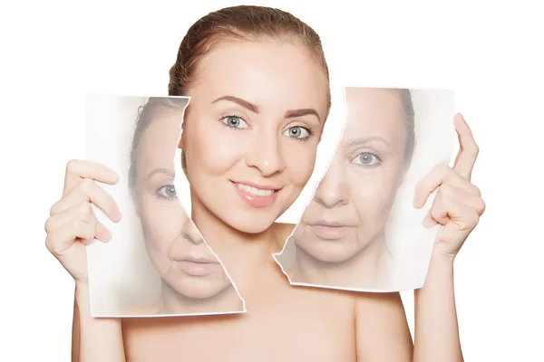 Facial care,close-up woman portrait — Stock Photo, Image