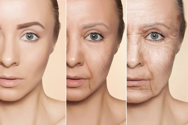 抗衰老程序白种女人脸上 — 图库照片