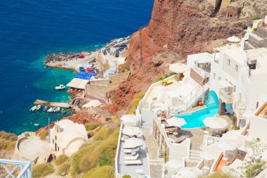 Santorini Adası'nda seyahat