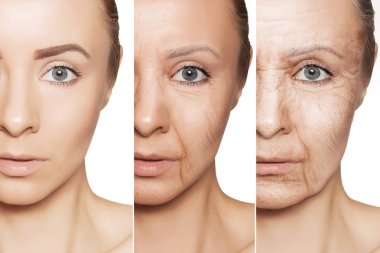 Anti-Aging yordamlar Kafkas kadın yüzüne