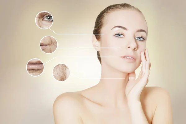 Renovating skin - difference after procedures — Stock Photo, Image