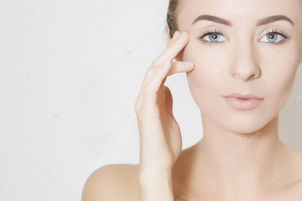 get away old skin, woman portrait with old face mask