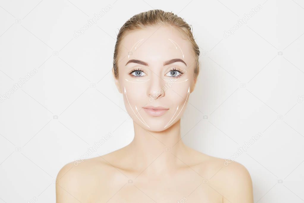 woman skin lifting portrait, renovating beauty concept