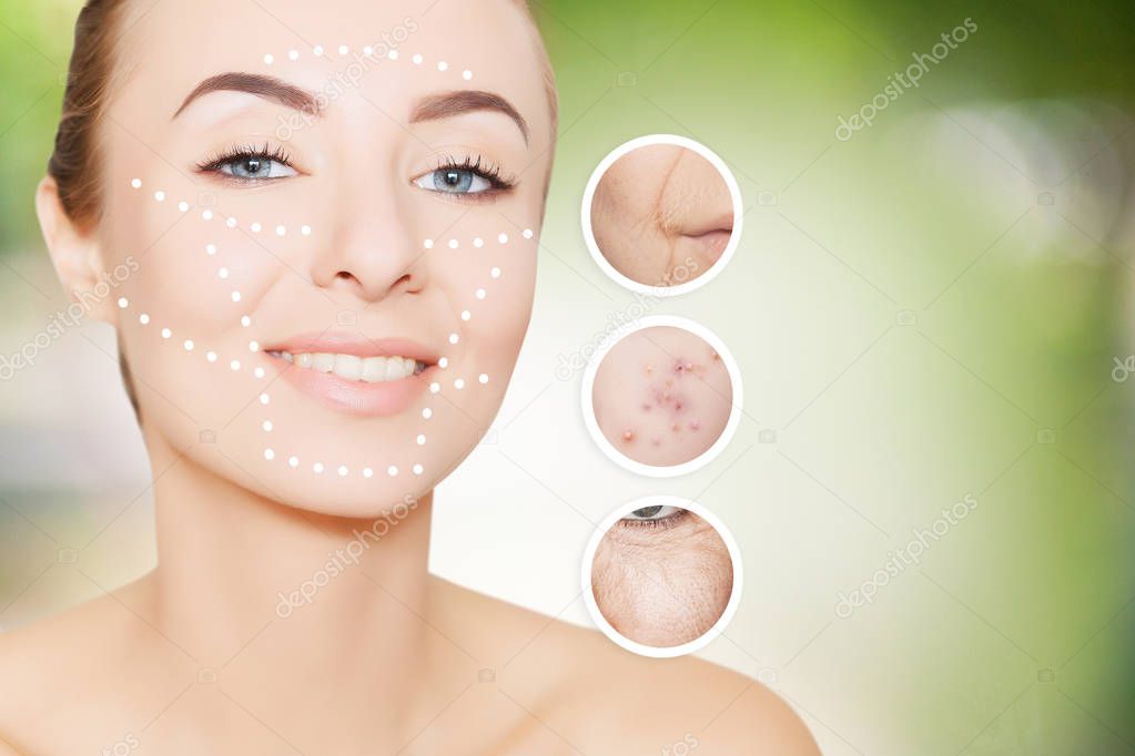 renovating skin: woman takes away her old skin