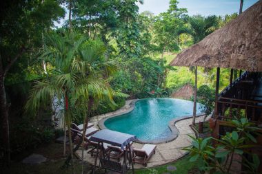 pastoral havuzda güzel Bli Adası, Endonezya