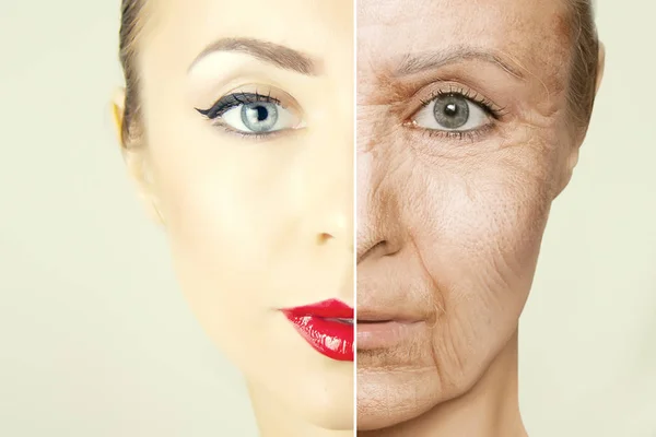 Aging problems  of face skin — Stock Photo, Image