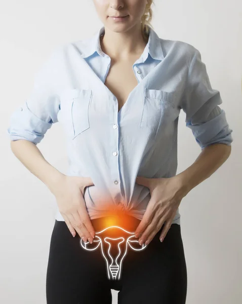 Virtsa-genitaalijärjestelmän visualisointi naisella — kuvapankkivalokuva