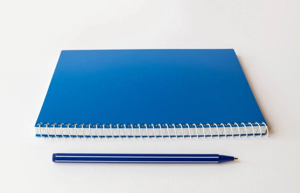 Caneta de tinta notebook fundo — Fotografia de Stock
