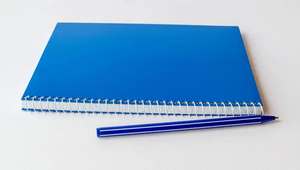 Bläck penna notebook bakgrund — Stockfoto