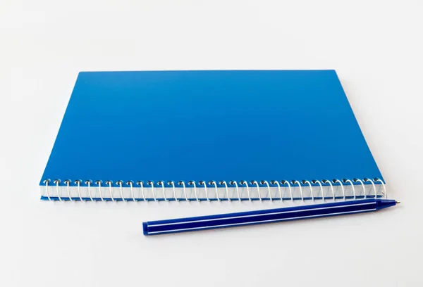 Caneta de tinta notebook fundo — Fotografia de Stock