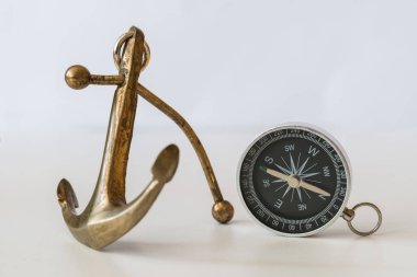 izole çapa pusula arka plan