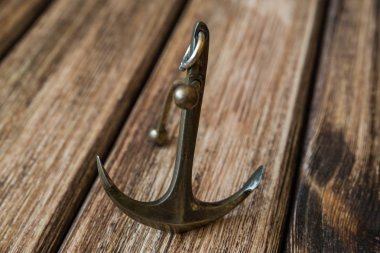  çapa izole bir beyaz arka plan üzerinde ahşap