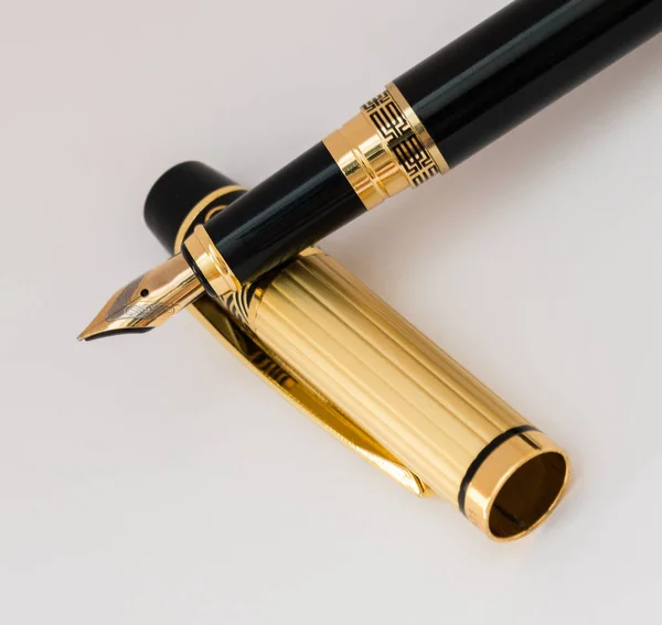Penna a inchiostro isolata su bianco — Foto Stock