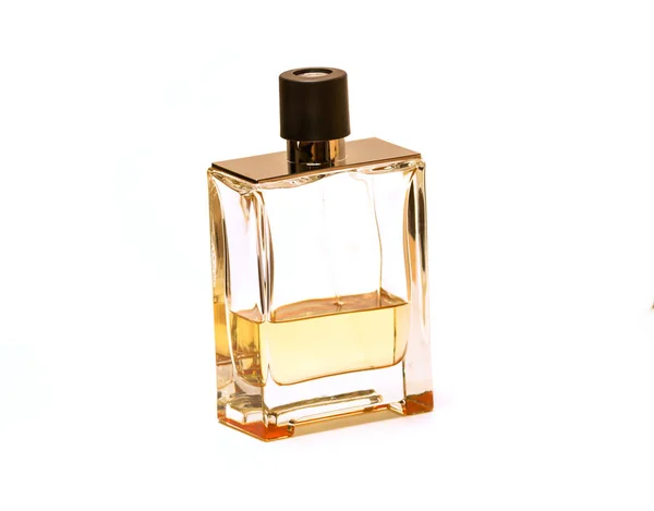 Un frasco de perfume sobre fondo blanco — Foto de Stock