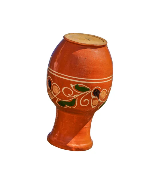 Old clay pot on white — Stock Photo, Image