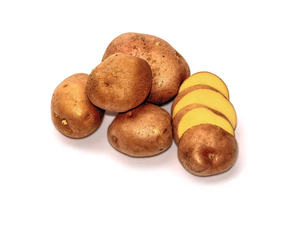 Potatis på en vit bakgrund — Stockfoto