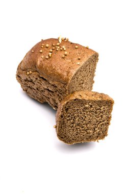 Beyaz arkaplanda ekmek
