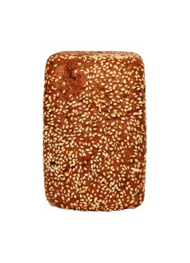 Beyaz bir arka plan üzerinde iştah açıcı siyah ekmek