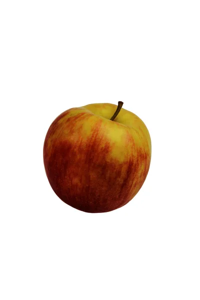 Šťavnaté červené jablko na bílém pozadí detail. Existuje způsob, jak — Stock fotografie