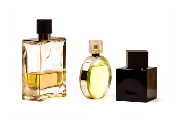 Frasco de perfume aislado sobre fondo blanco. Hay una manera — Foto de Stock