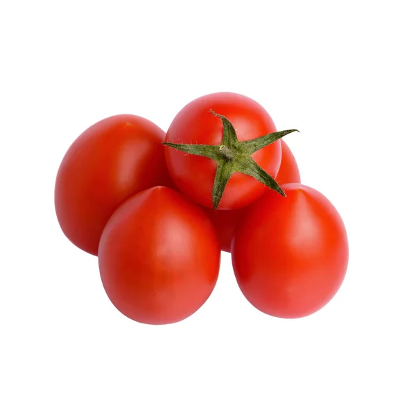 Tomate rouge juteuse sur fond blanc, gros plan. Portrait . — Photo