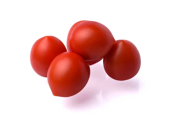 Beyaz arka plan üzerinde sulu kırmızı domates yakın çekim. Portre. — Stok fotoğraf
