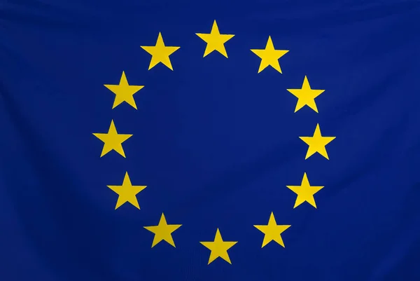 Europe union flag of silk with copyspace for your text or images