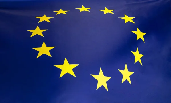 Bandiera Unione Europa di seta con copyspace per il tuo testo o immagini — Foto Stock
