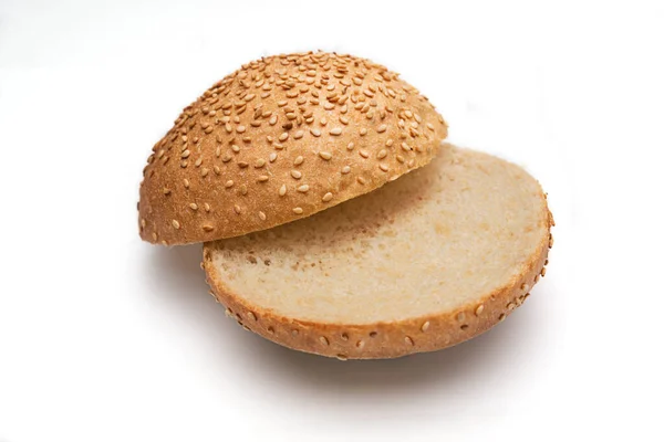 바탕에 참깨를 햄버거를 빵이다 광고에 수있다 — 스톡 사진