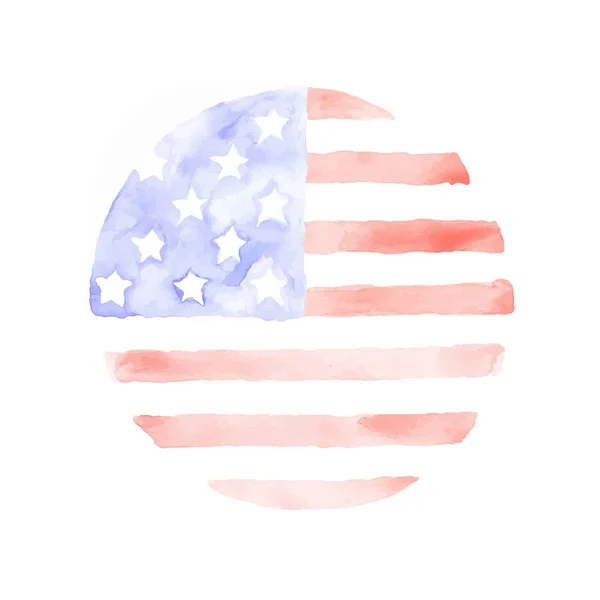 Акварель США флаг изолирован на белом фоне. Патриотическое происхождение США . — стоковый вектор