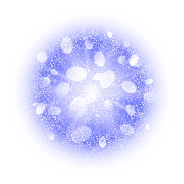 白で隔離青と白塵要素の抽象的な爆発。氷のような雪のボールのバースト。青い輝きと明るい塵花火の光の効果。スプラッシュ パウダー背景を輝き。ベクトル図 — ストックベクタ