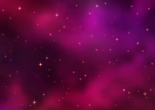 Abstrakte kosmische rosa Galaxie Hintergrund. Bunter Nebel, Milchstraße und leuchtende Sterne. Weltraum. heller, bunter Kosmos. Himmelsvektorillustration des Universums. — Stockvektor