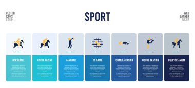 Spor kavramı öğeleri içeren web pankartı tasarımı.