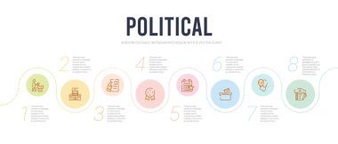 Politik konsept bilgi tasarım şablonu. check lis dahil