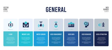 Genel konsept elementli web pankartı tasarımı.