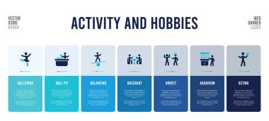 Etkinlik ve hobi içerikli web pankartı tasarımı.