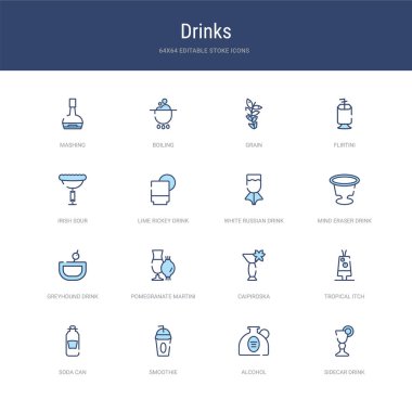 Sidecar içeceği, alkol, sis gibi 16 vektör vuruşu simgesi