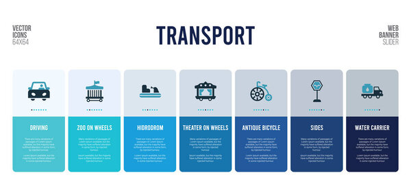 web banner design with transport concept elements.