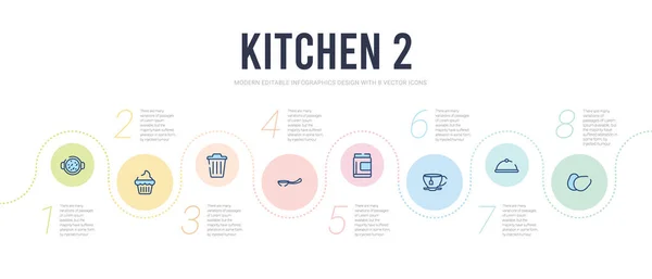 Cocina 2 concepto plantilla de diseño infográfico. huevos incluidos, pl — Archivo Imágenes Vectoriales